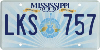 MS license plate LKS757