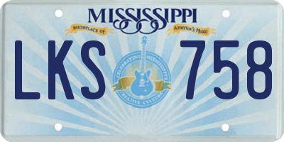 MS license plate LKS758
