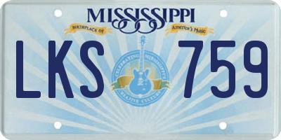 MS license plate LKS759
