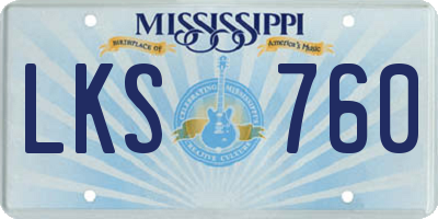 MS license plate LKS760