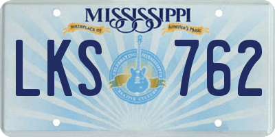 MS license plate LKS762