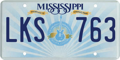 MS license plate LKS763