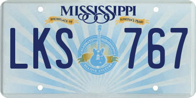 MS license plate LKS767