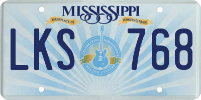 MS license plate LKS768
