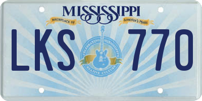 MS license plate LKS770
