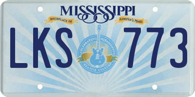MS license plate LKS773