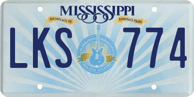 MS license plate LKS774