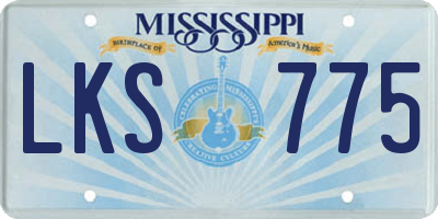 MS license plate LKS775
