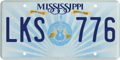 MS license plate LKS776