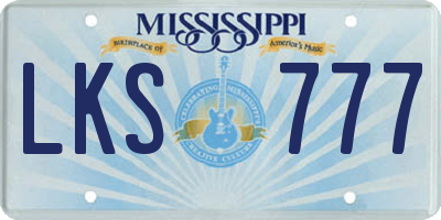 MS license plate LKS777