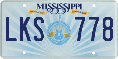 MS license plate LKS778