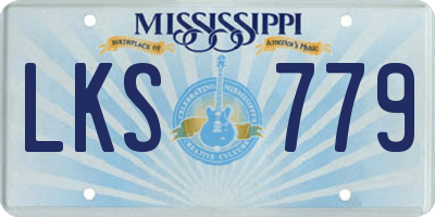 MS license plate LKS779