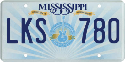 MS license plate LKS780