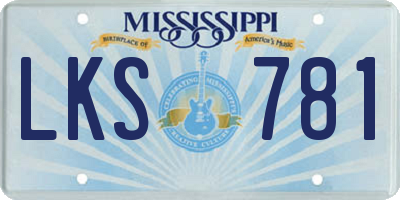MS license plate LKS781