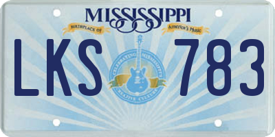 MS license plate LKS783