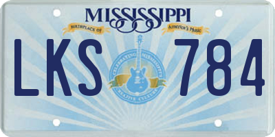 MS license plate LKS784