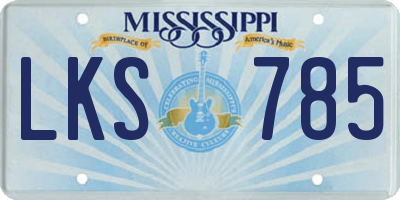 MS license plate LKS785