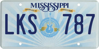 MS license plate LKS787