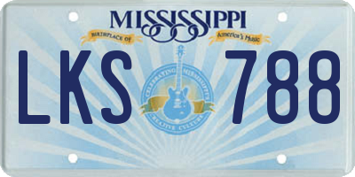 MS license plate LKS788