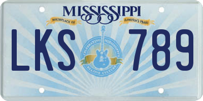 MS license plate LKS789