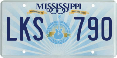 MS license plate LKS790