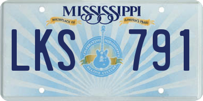 MS license plate LKS791