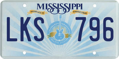 MS license plate LKS796