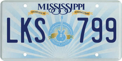 MS license plate LKS799