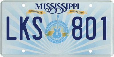 MS license plate LKS801