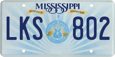 MS license plate LKS802