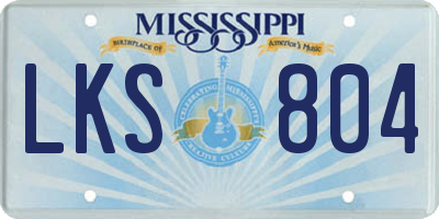 MS license plate LKS804