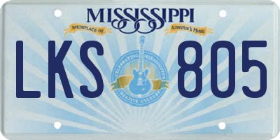 MS license plate LKS805