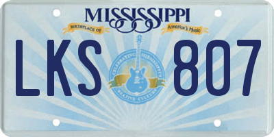 MS license plate LKS807