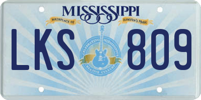 MS license plate LKS809