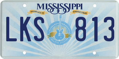 MS license plate LKS813