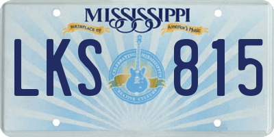 MS license plate LKS815