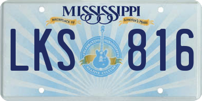 MS license plate LKS816