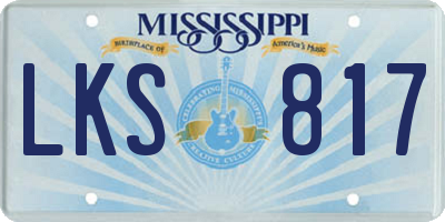 MS license plate LKS817