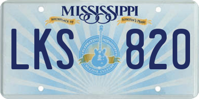 MS license plate LKS820