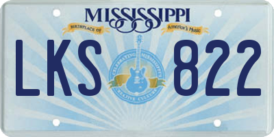 MS license plate LKS822
