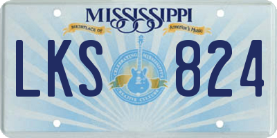 MS license plate LKS824