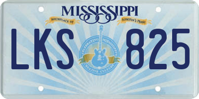 MS license plate LKS825