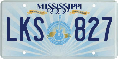 MS license plate LKS827