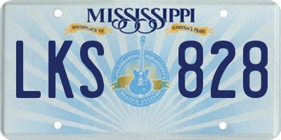 MS license plate LKS828