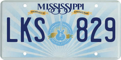 MS license plate LKS829