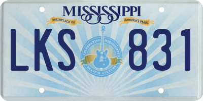 MS license plate LKS831