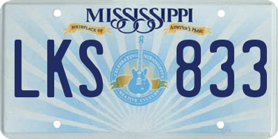 MS license plate LKS833