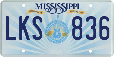 MS license plate LKS836