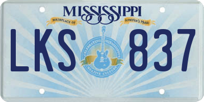 MS license plate LKS837