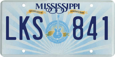 MS license plate LKS841